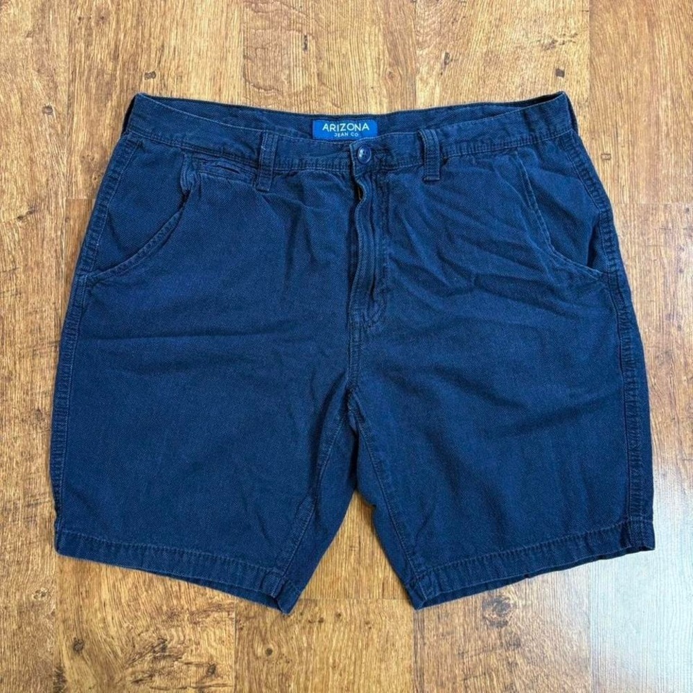 Arizona Jean Co Navy Blue Classic Fit Shorts Mens 38 Summer Preppy Faded